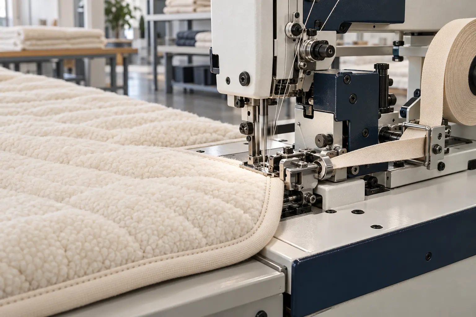 Illustrative automatic edge binding on an electric blanket
