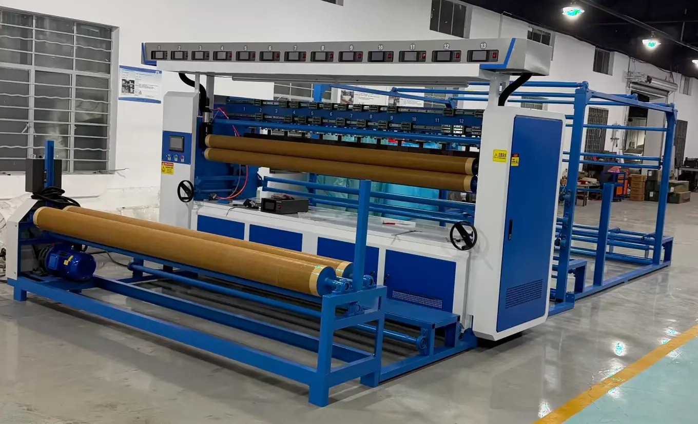 Reference ultrasonic laminating line with feed, bonding and winding equipment